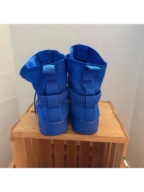 Nike Size 9 Game Royal Blue SF Air Force 1 Suede & Canvas High Top Sneaker Shoes